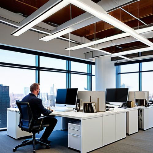 Modern Architectural Firm Office**

"A bustling, modern architectural firm office, fully clothed professionals collaborating on blueprints and digital designs, large windows showcasing a vibrant city skyline, clean lines, minimalist decor, warm lighting, safe for work, appropriate content, professional environment, perfect anatomy, correct proportions, well-formed hands, family-friendly, professional photography, high quality."

**