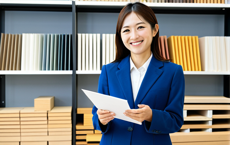 건축자재 세일즈 기법 - Construction Materials Saleswoman**

"A friendly and professional Japanese saleswoman in a modest bu...